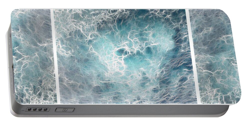 Abstract Portable Battery Charger featuring the photograph Caribbean Waters - Triptych Image by Jason Freedman