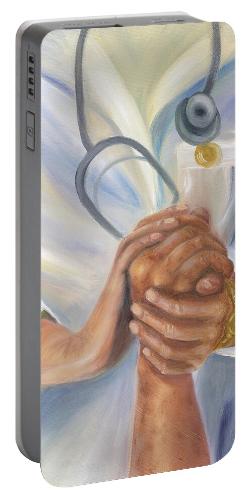 Nursing Portable Battery Charger featuring the painting Caring A Tradition of Nursing by Marlyn Boyd
