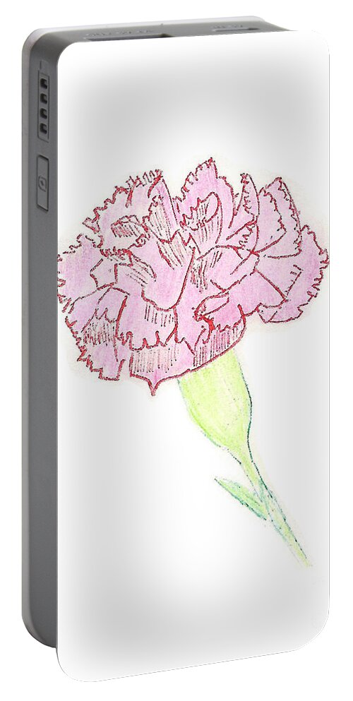 Carnation Portable Battery Charger featuring the painting Carnation by Donna L Munro