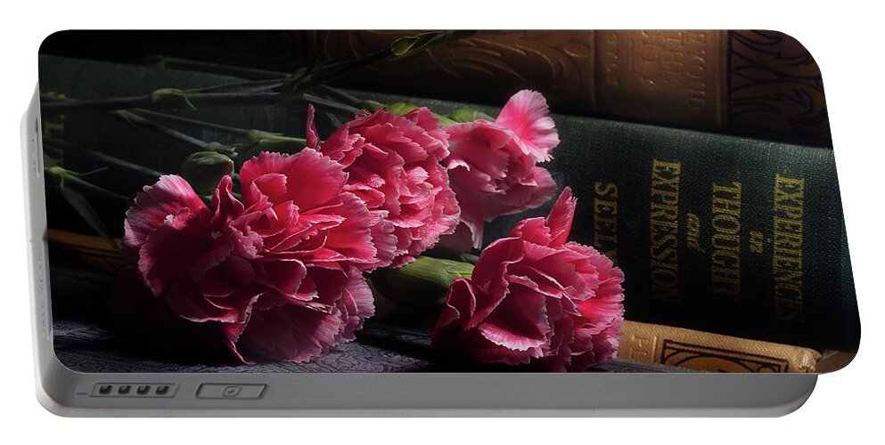 Carnations Portable Battery Charger featuring the photograph Carnation Series 1 by Mike Eingle