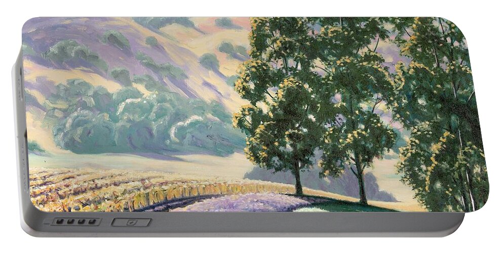 Oil Portable Battery Charger featuring the painting Carneros by Carl Downey