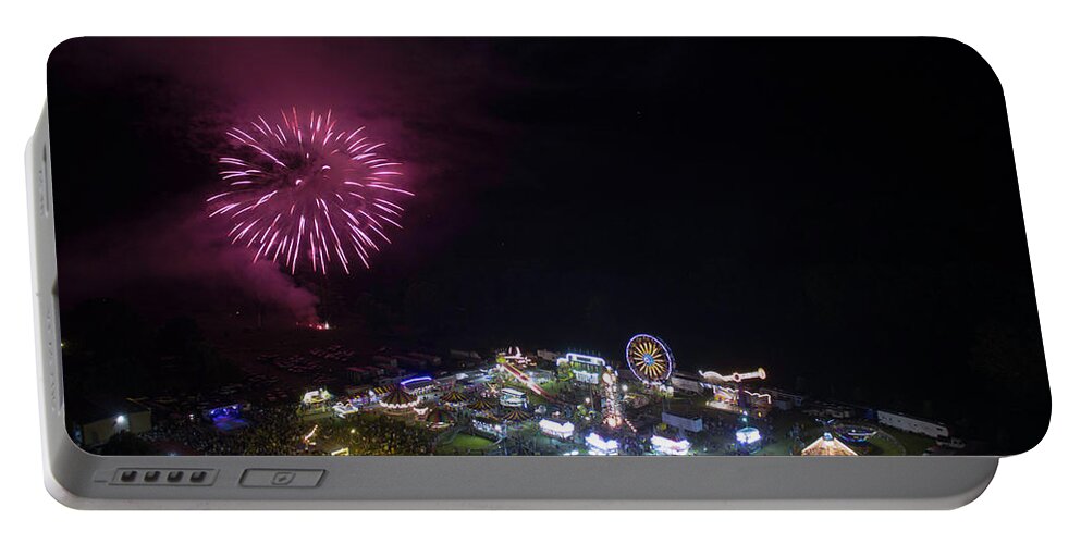 Buchanan Portable Battery Charger featuring the photograph Carnival Fireworks by Star City SkyCams