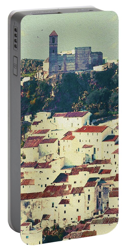 Castle Of The Moors - Casares Spain Portable Battery Charger featuring the photograph Casares Espana - Castle of the Moors by Robert J Sadler