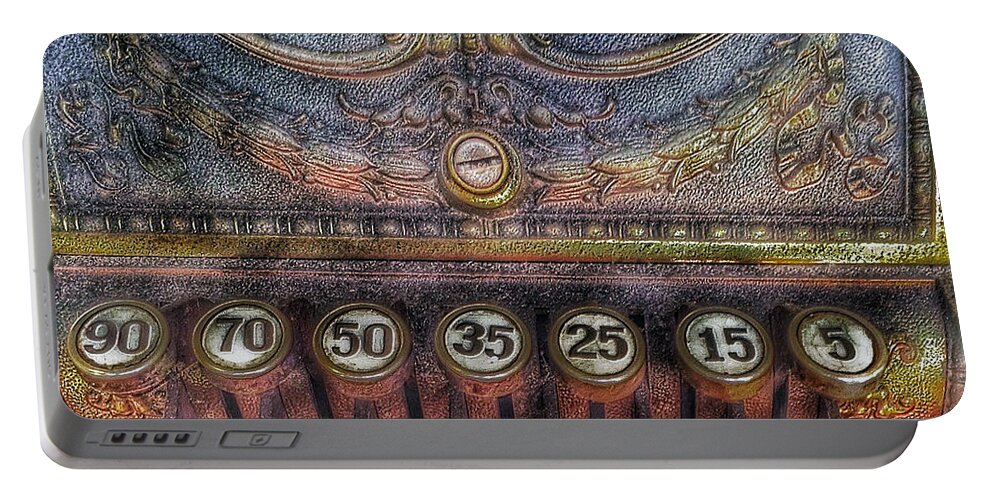 Painterly Photography Portable Battery Charger featuring the photograph Cash Register by Bill Owen