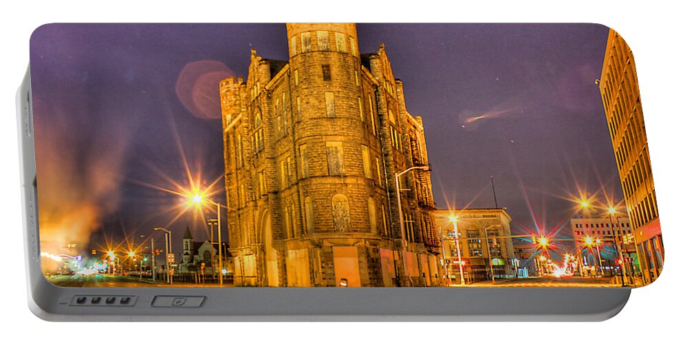  Portable Battery Charger featuring the photograph Cass Castle Detroit MI by Nicholas Grunas