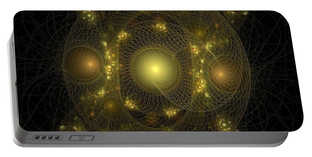 Fractal Portable Battery Charger featuring the digital art Casting Nets for Pearls by Richard Ortolano