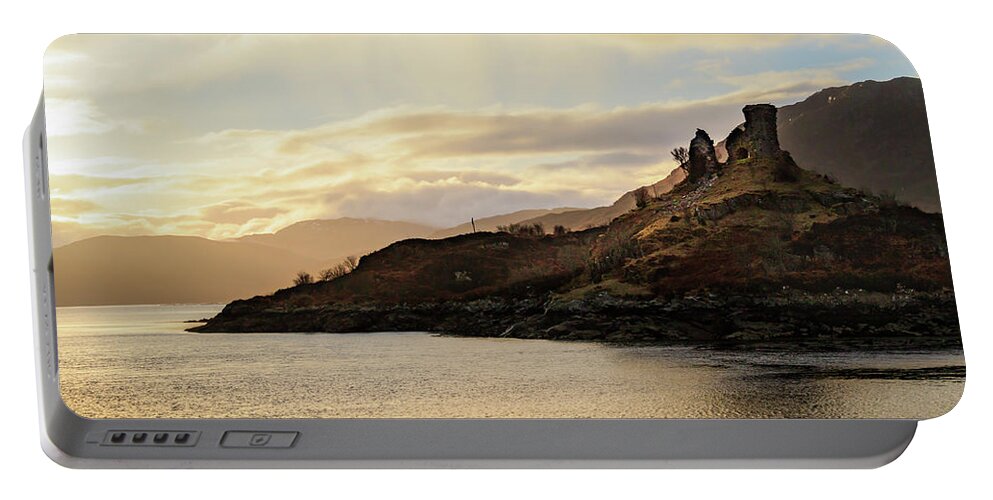 Castle Moil Portable Battery Charger featuring the photograph Castle Moil Sunrise by Holly Ross
