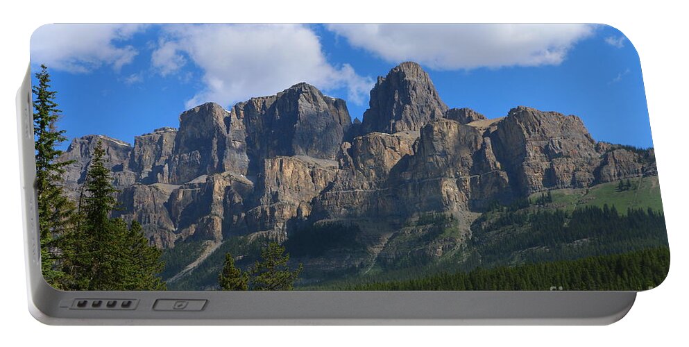  Canada Portable Battery Charger featuring the photograph Castle Mountain by Christiane Schulze Art And Photography
