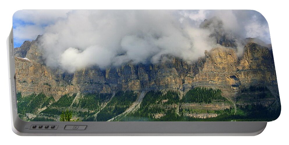 Rocky Mountain Image Portable Battery Charger featuring the photograph Castle Mountain by Elfriede Fulda