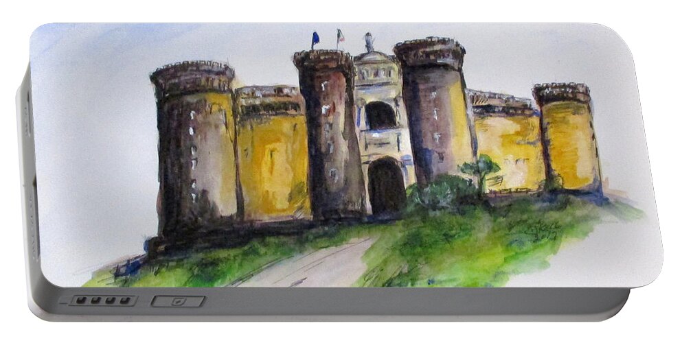 Painting Portable Battery Charger featuring the painting Castle Nuovo, Napoli by Clyde J Kell
