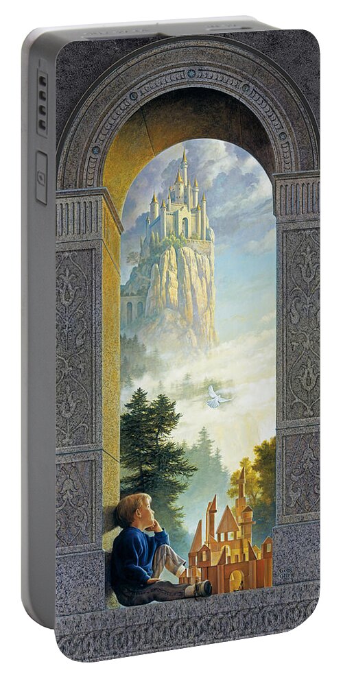 Castles Portable Battery Charger featuring the painting Castles in the Sky by Greg Olsen