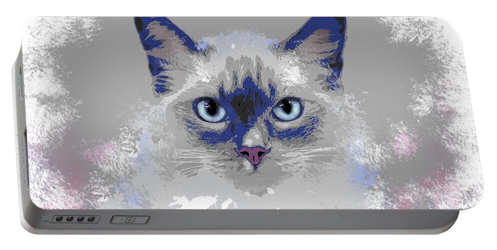 Cat Portable Battery Charger featuring the digital art Cat 639 by Lucie Dumas