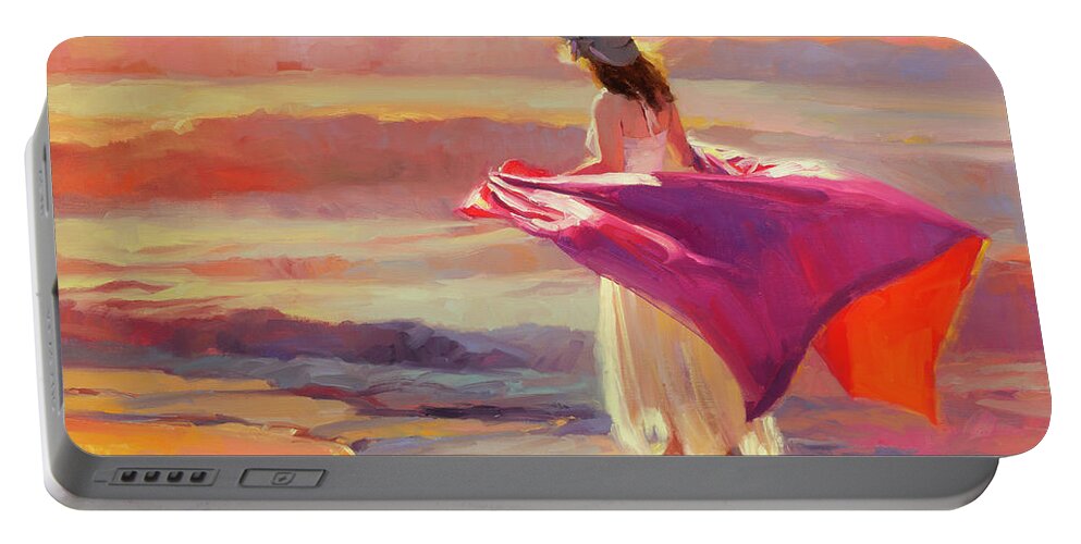 Coast Portable Battery Charger featuring the painting Catching the Breeze by Steve Henderson