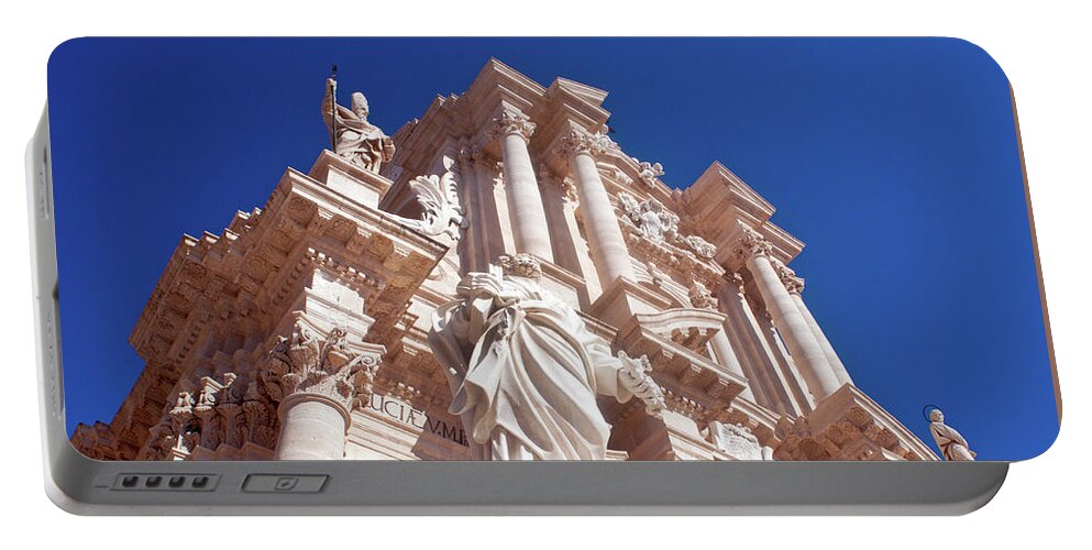 Cathedral Of Siracusa Portable Battery Charger featuring the photograph Cathedral of SIRACUSA by Silva Wischeropp