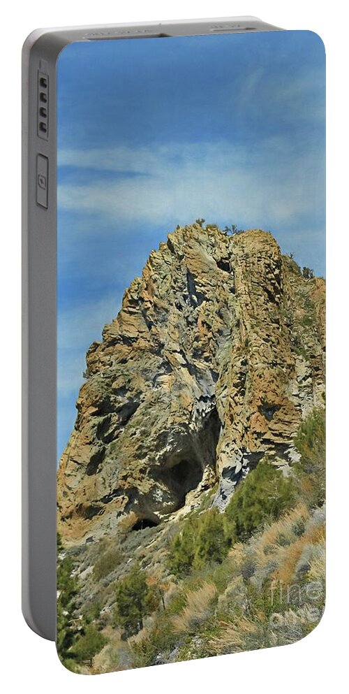 Cave Rock Portable Battery Charger featuring the photograph Cave Rock at Tahoe by Benanne Stiens