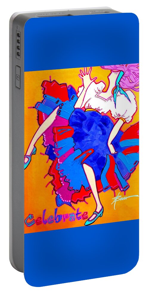 Celebration Portable Battery Charger featuring the painting Celebrate by Adele Bower