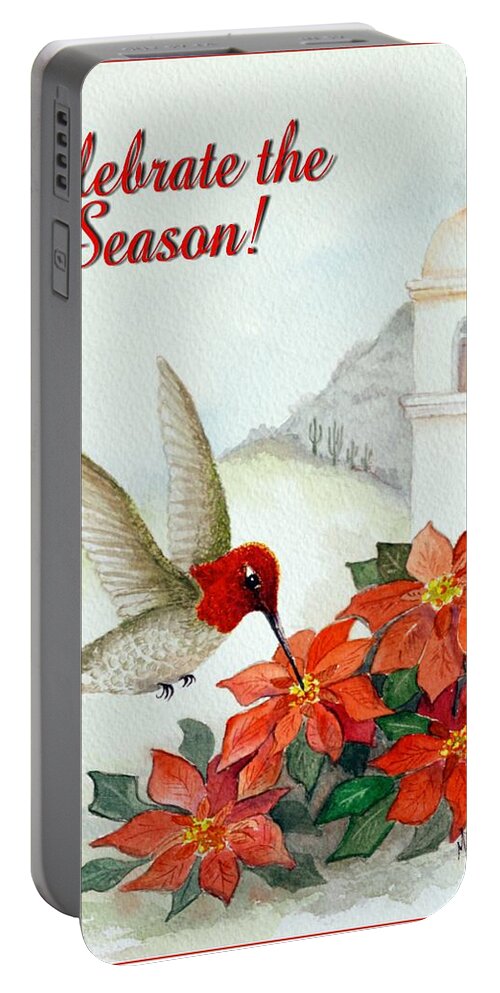 Christmas Card Portable Battery Charger featuring the painting Celebrate the Season by Marilyn Smith