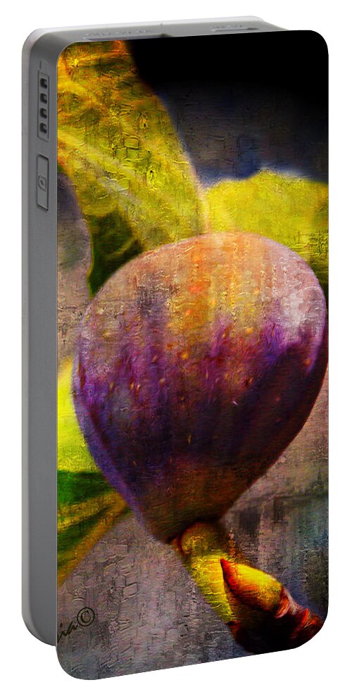 Fig Portable Battery Charger featuring the digital art Celeste Fig by Anastasia Savage Ealy