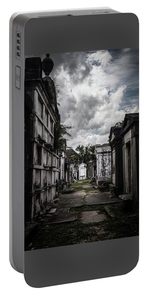 New Orleans Portable Battery Charger featuring the photograph Cemetery Row by Laura Roberts