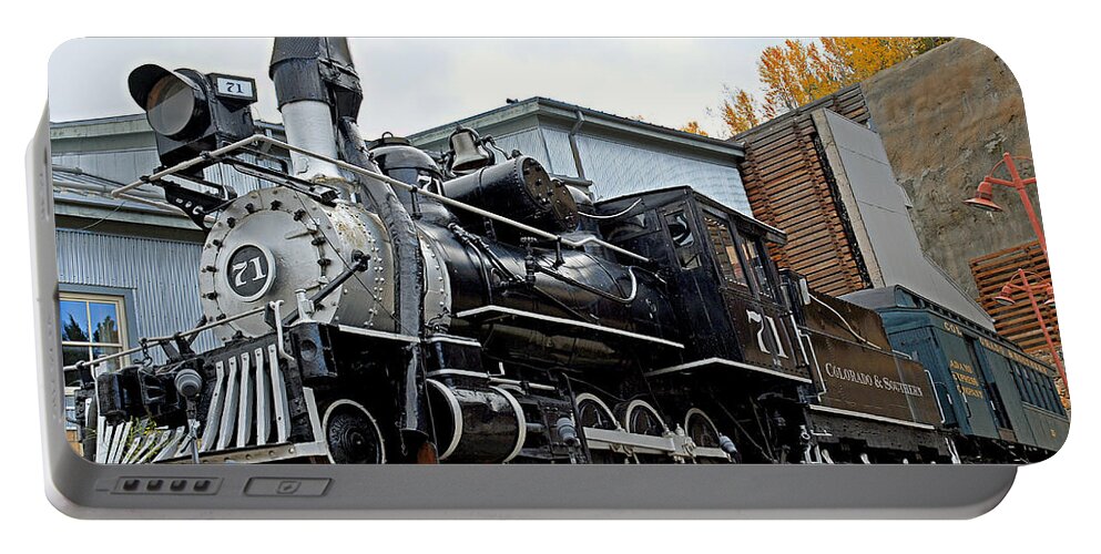 Central City Portable Battery Charger featuring the photograph Central City Locomotive by Robert Meyers-Lussier