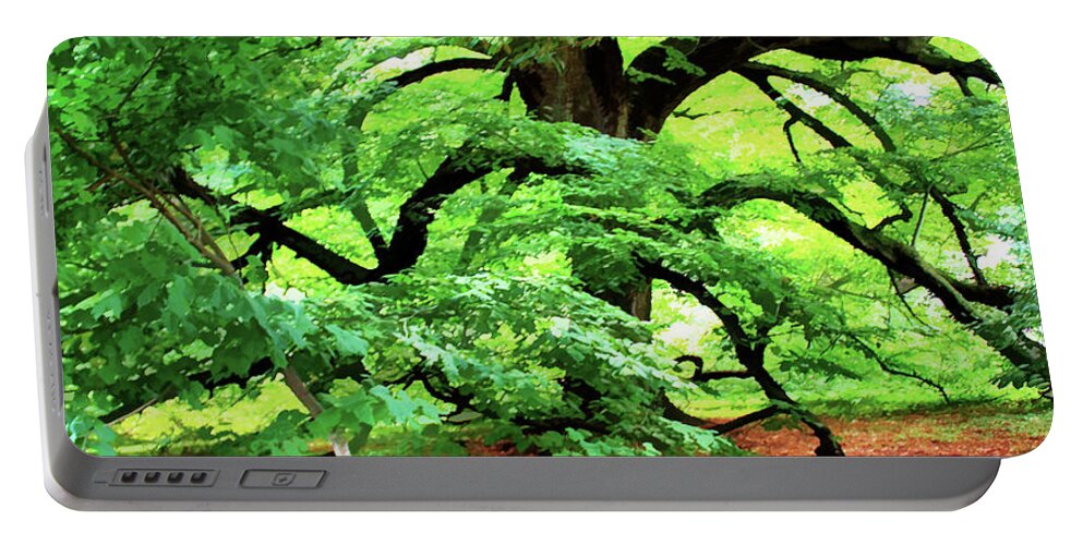 Tree Portable Battery Charger featuring the digital art Century Oak Tree by Judy Palkimas
