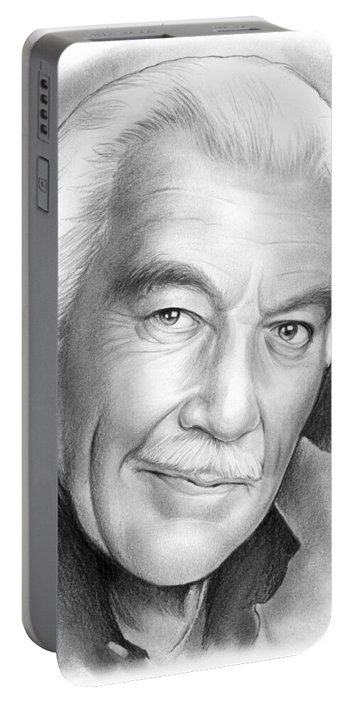 Celebrity Portable Battery Charger featuring the drawing Cesar Romero by Greg Joens