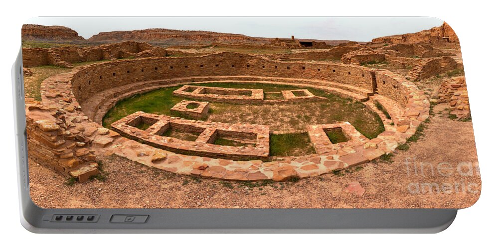 Pueblo Bonito Great Kiva Portable Battery Charger featuring the photograph Chaco Culture Grand Kiva by Adam Jewell