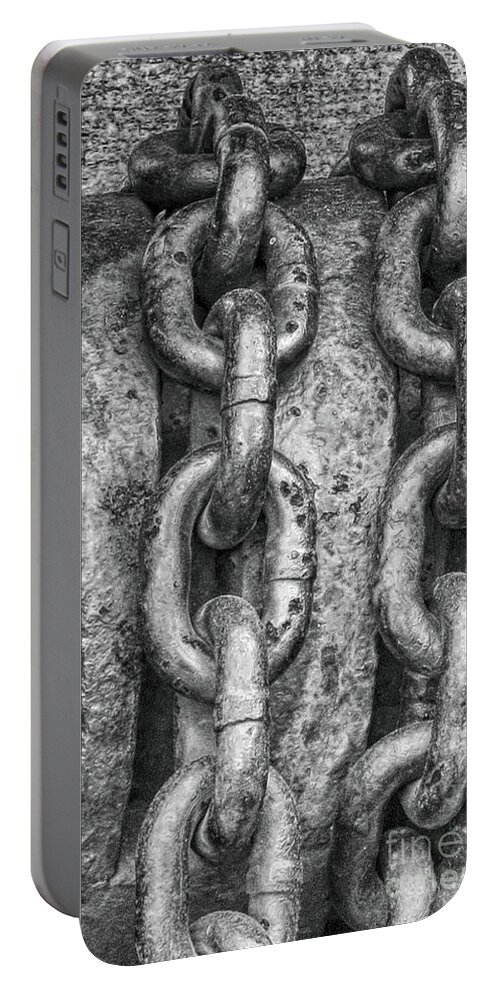 Security Portable Battery Charger featuring the photograph Chain Links by Dawn Gari