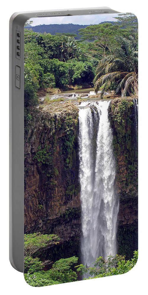 Chamarel Waterfalls Portable Battery Charger featuring the photograph Chamarel Waterfalls by Tony Murtagh