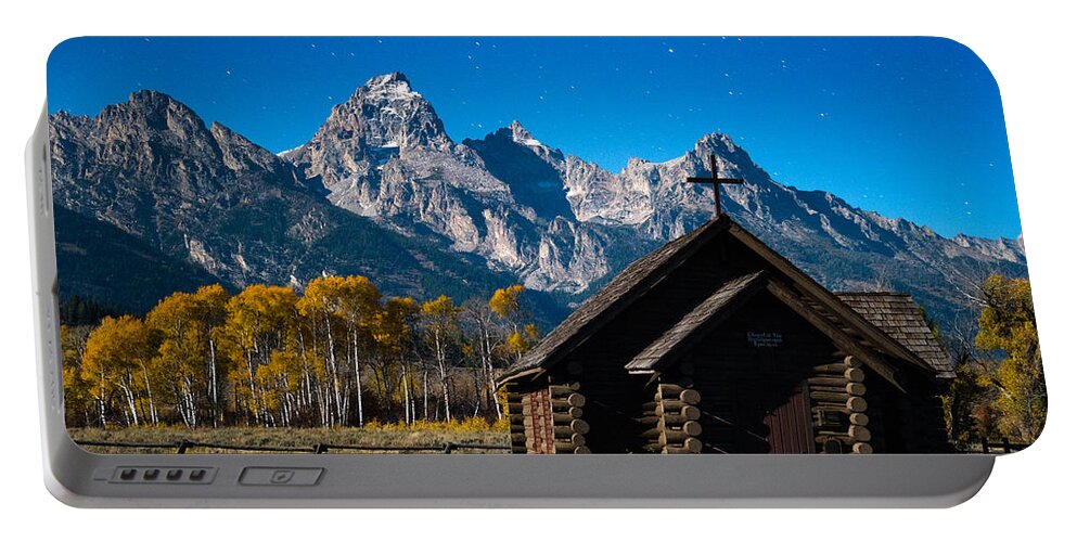 Tetons Portable Battery Charger featuring the photograph Chapel of Transfiguration by Darren White