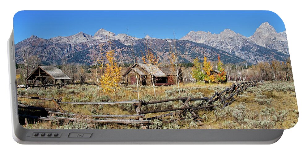 Tetons Portable Battery Charger featuring the photograph Chapel view by Shirley Mitchell