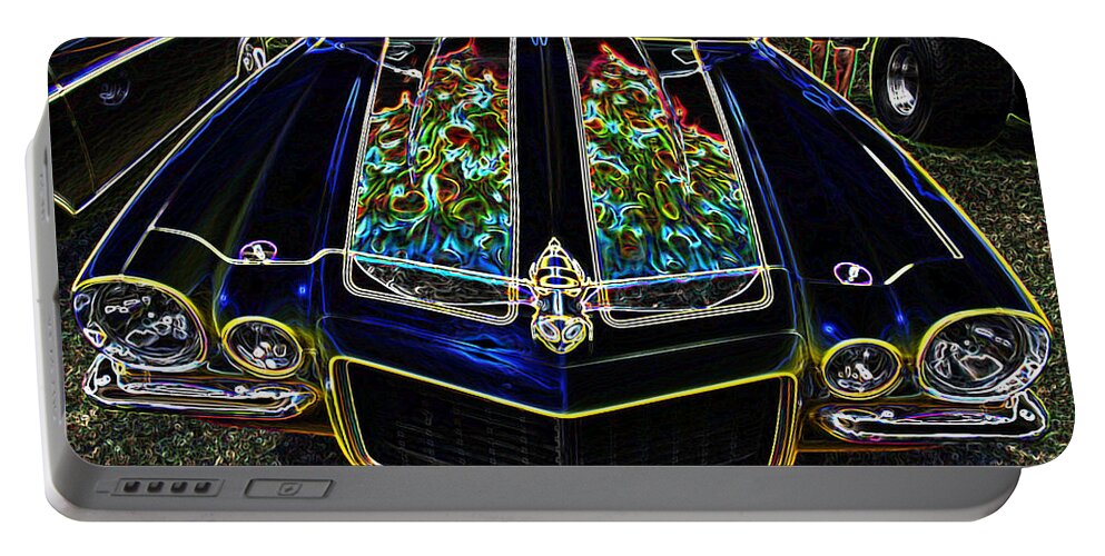 Car Portable Battery Charger featuring the digital art Charged Up Camaro by Teri Schuster