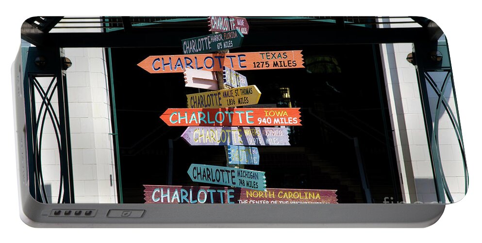 Charlotte Portable Battery Charger featuring the photograph Charlotte Signs by Jill Lang