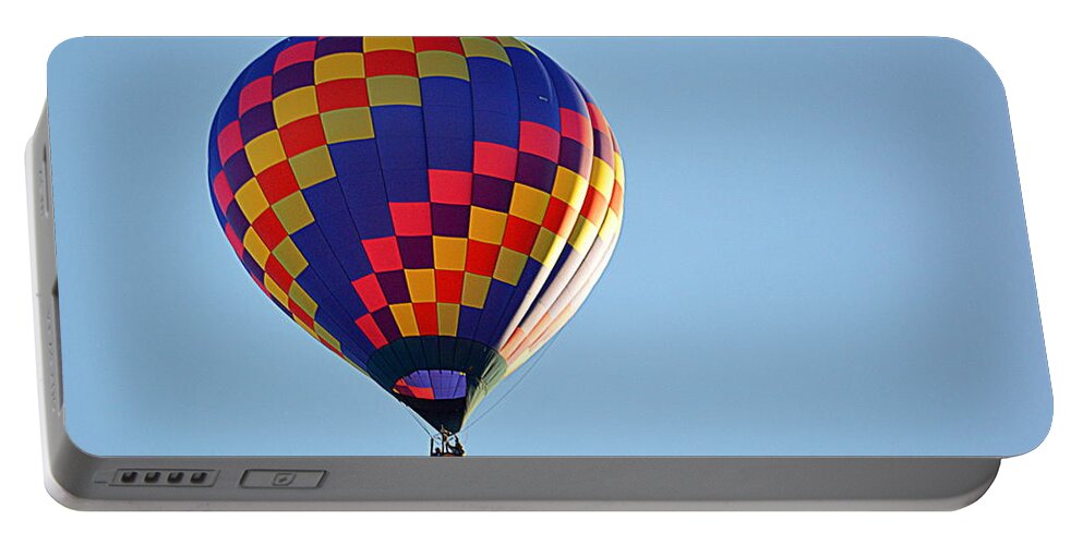 Hot Air Balloon Portable Battery Charger featuring the photograph Checkerboard by AJ Schibig