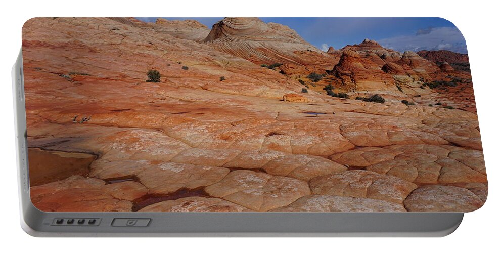 Coyote Portable Battery Charger featuring the photograph Checkered Red Rock by Tranquil Light Photography