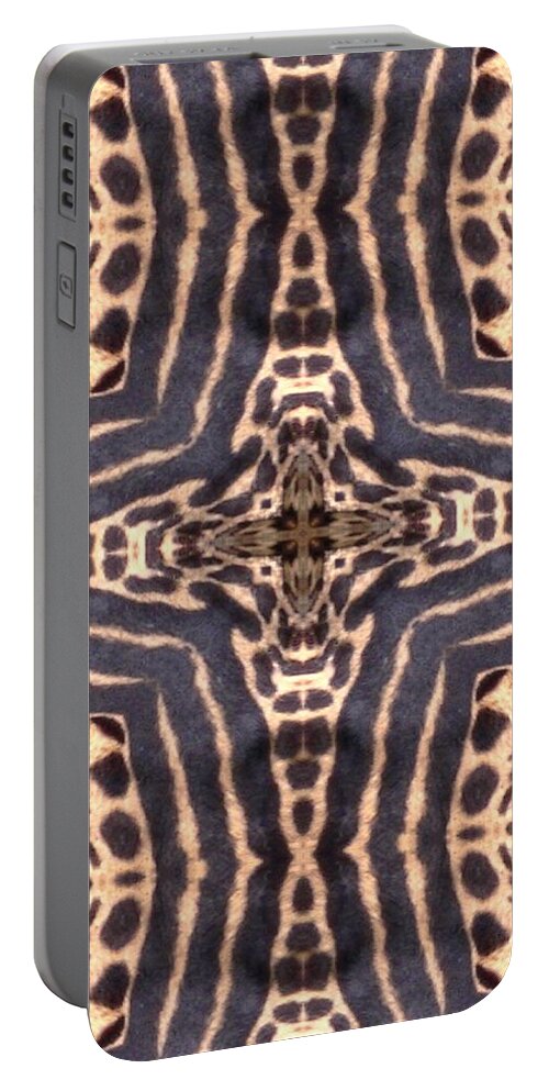 Digital Portable Battery Charger featuring the digital art Cheetah Cross by Maria Watt