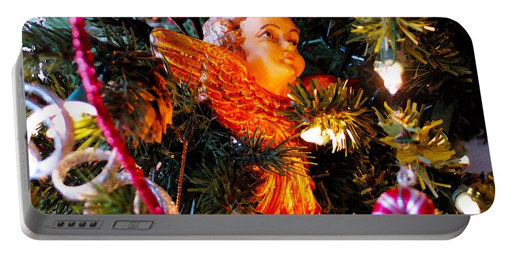 New Years 2010 Portable Battery Charger featuring the photograph Cherub Ornament by Susan Vineyard