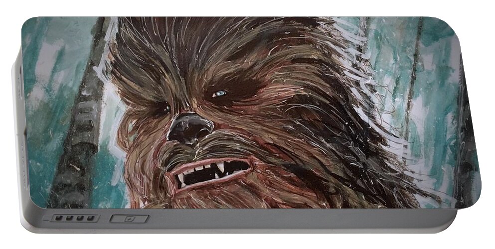 Chewbacca Portable Battery Charger featuring the painting Chewbacca by Joel Tesch