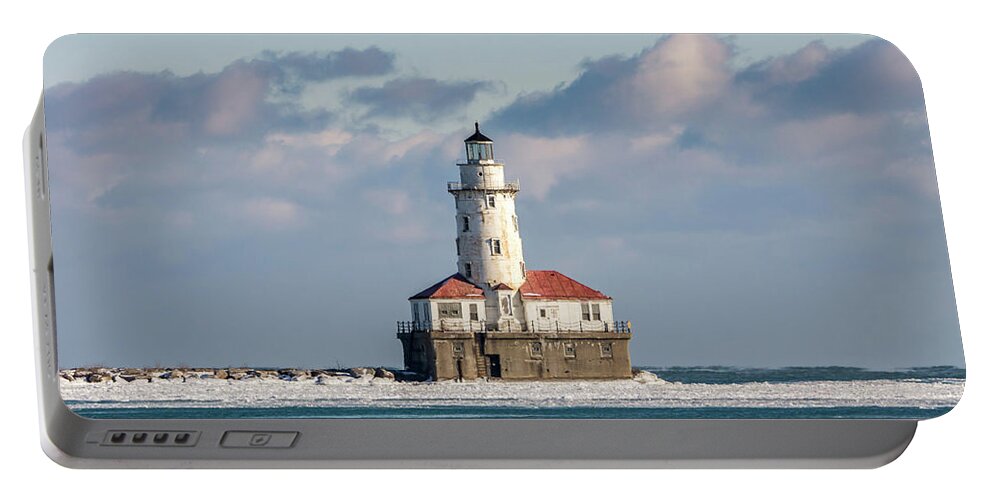 Usa Portable Battery Charger featuring the photograph Chicago Harbor Lighthouse by Framing Places
