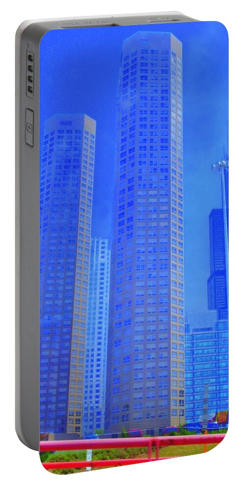 Cityscape Portable Battery Charger featuring the photograph Chicago the city of blues 11 by Julie Lueders 