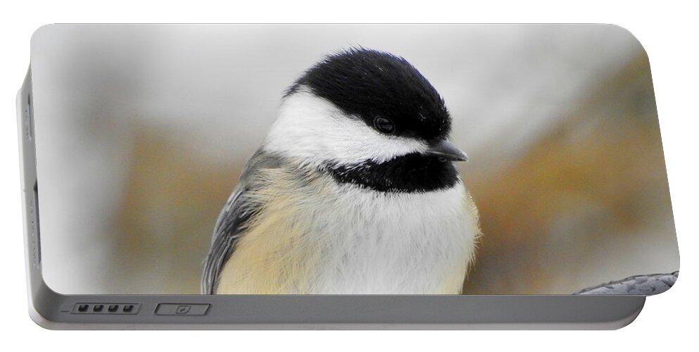 Chickadee Portable Battery Charger featuring the photograph Chickadee by Betty-Anne McDonald