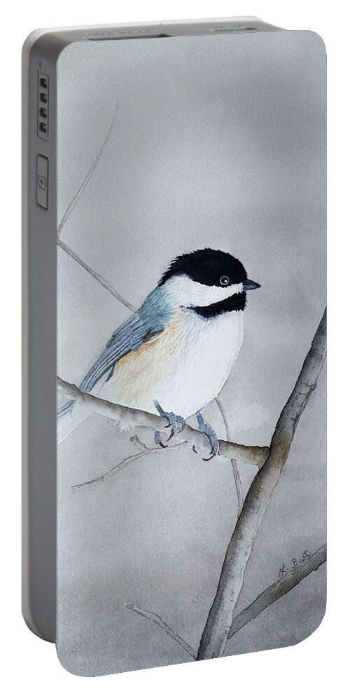 Chickadee Portable Battery Charger featuring the painting Chickadee II by Laurel Best