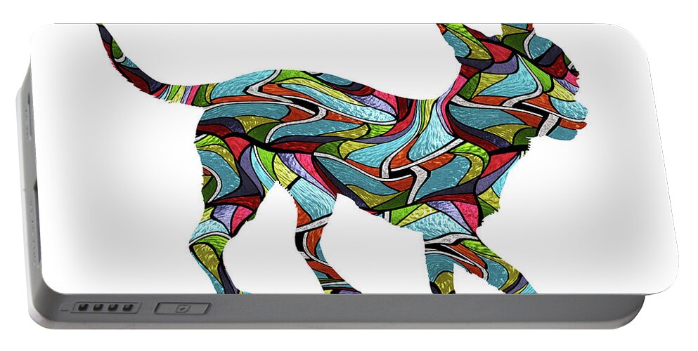 Chihuahua Portable Battery Charger featuring the digital art Chihuahua Spirit Glass by Gregory Murray