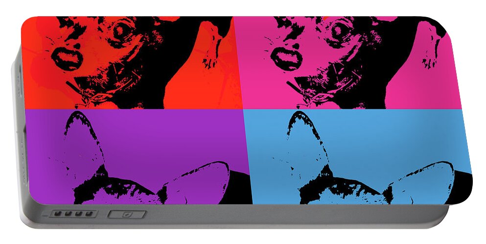 Chihuahua Pop Art Portable Battery Charger featuring the photograph Chihuahua Pop Art by Rebecca Korpita