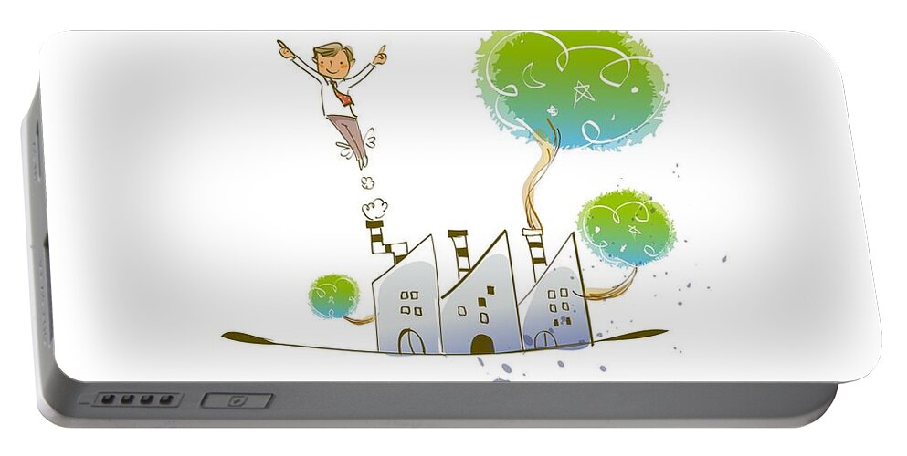 Childhood Dream Portable Battery Charger featuring the digital art Childhood Dream by Maye Loeser
