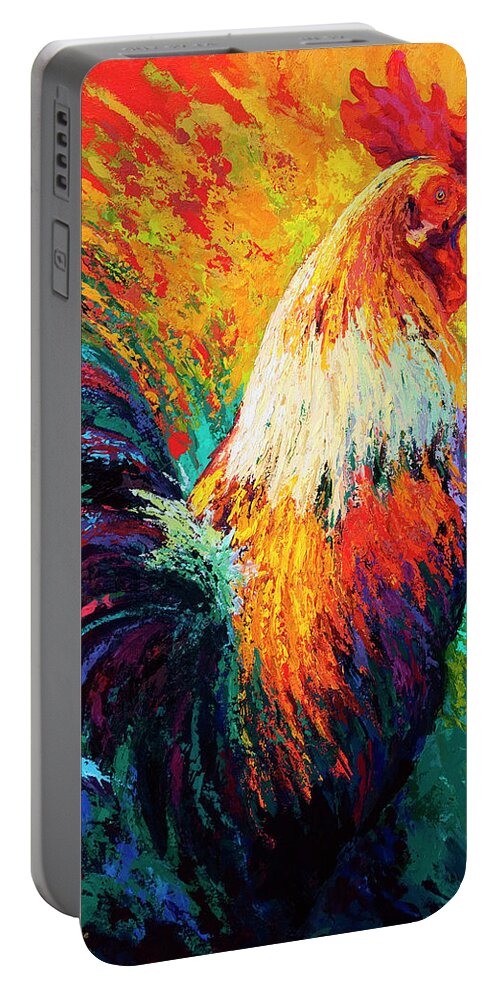 Rooster Portable Battery Charger featuring the painting Chili Pepper by Marion Rose