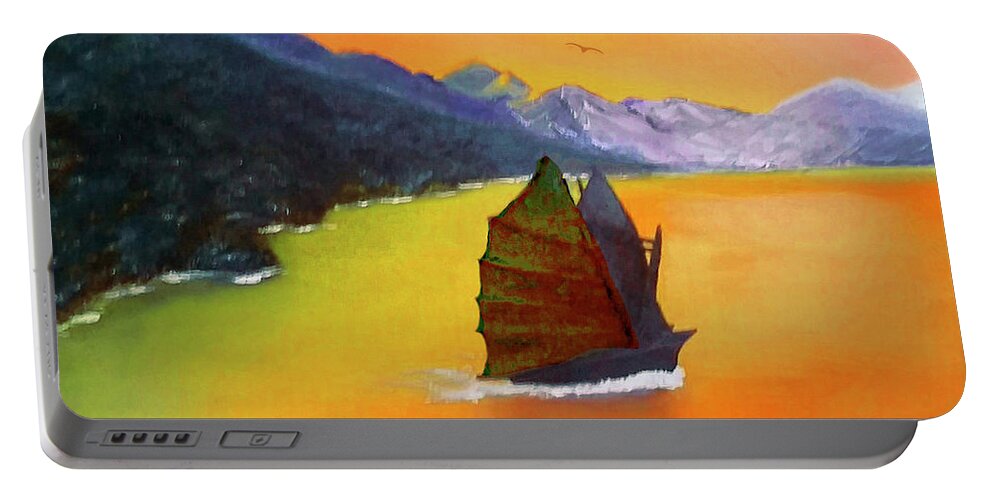 China Portable Battery Charger featuring the painting China Sea by CHAZ Daugherty