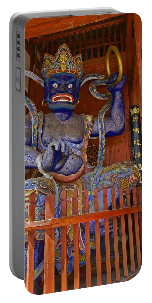 Asia Portable Battery Charger featuring the photograph Chinese Temple Guardian by Michele Burgess