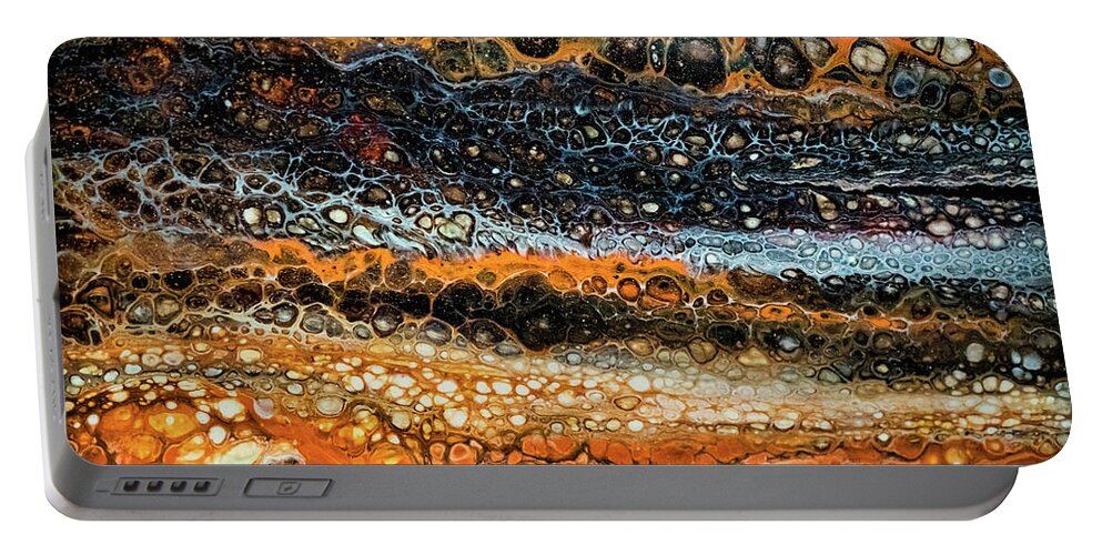 Contemporary Portable Battery Charger featuring the painting Chobezzo Abstract series 5 by Lilia S