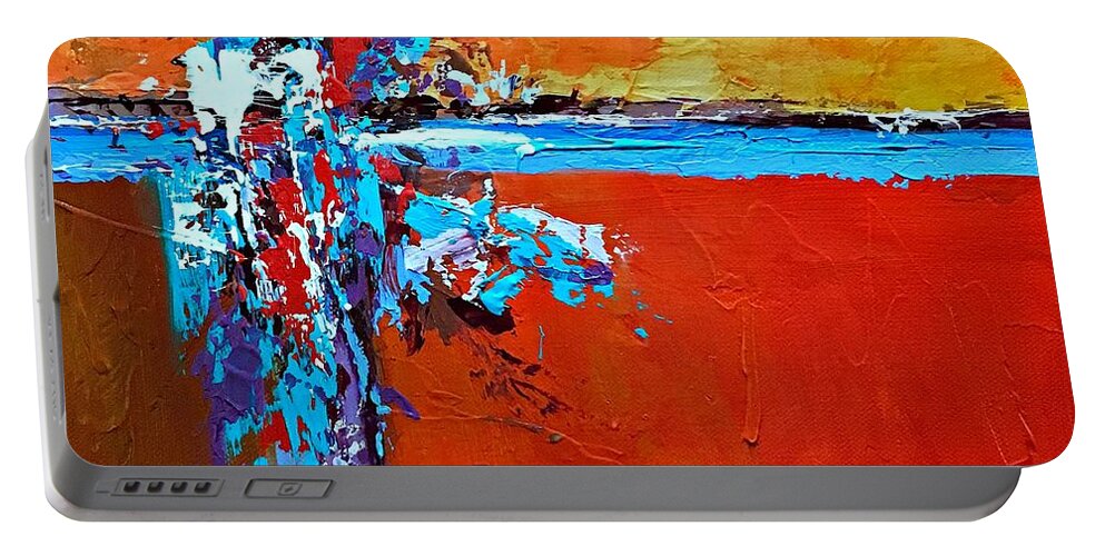 Abstract Art Portable Battery Charger featuring the painting Choice by Mary Mirabal